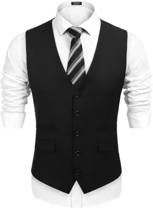 COOFANDY Mens Suit Vest Formal Dress Vest Slim Fit Buesiness Wedding Waistcoat