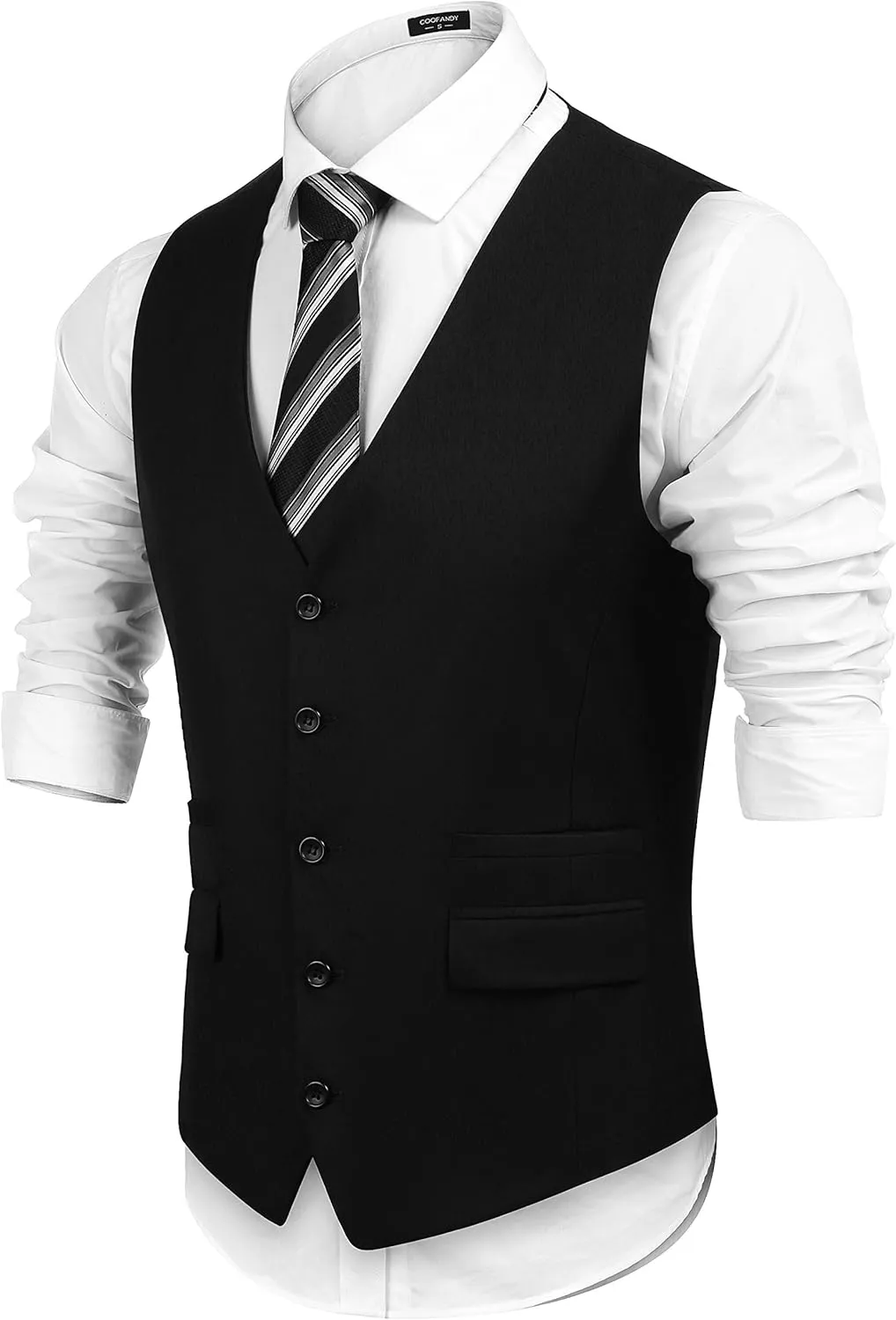 COOFANDY Mens Suit Vest Formal Dress Vest Slim Fit Buesiness Wedding Waistcoat