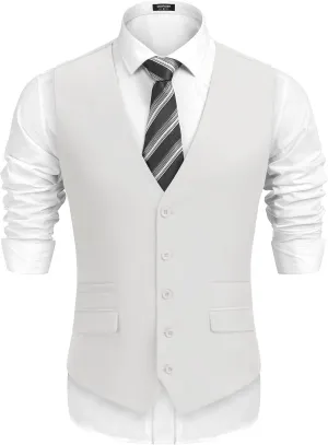COOFANDY Mens Suit Vest Formal Dress Vest Slim Fit Buesiness Wedding Waistcoat