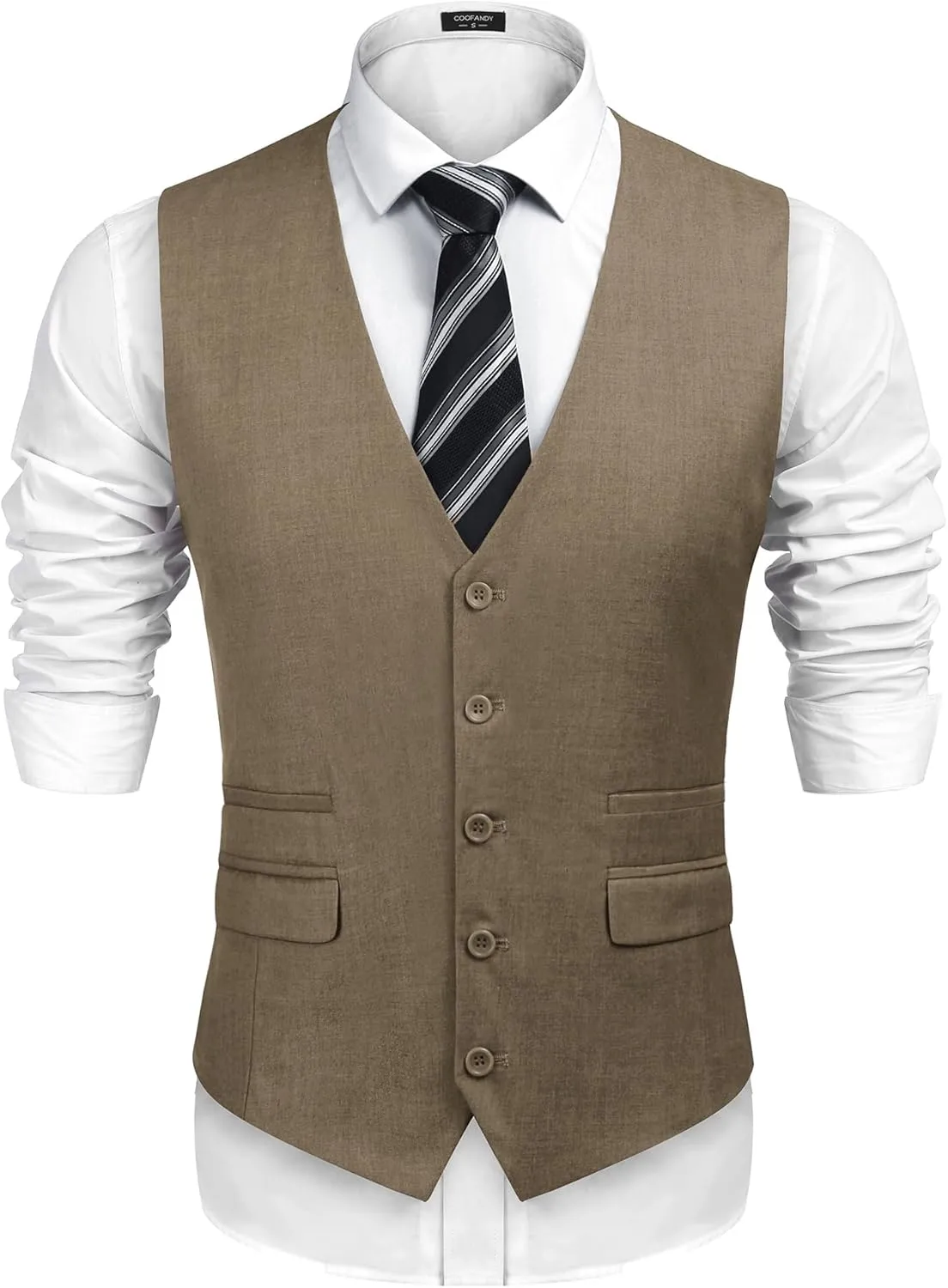 COOFANDY Mens Suit Vest Formal Dress Vest Slim Fit Buesiness Wedding Waistcoat