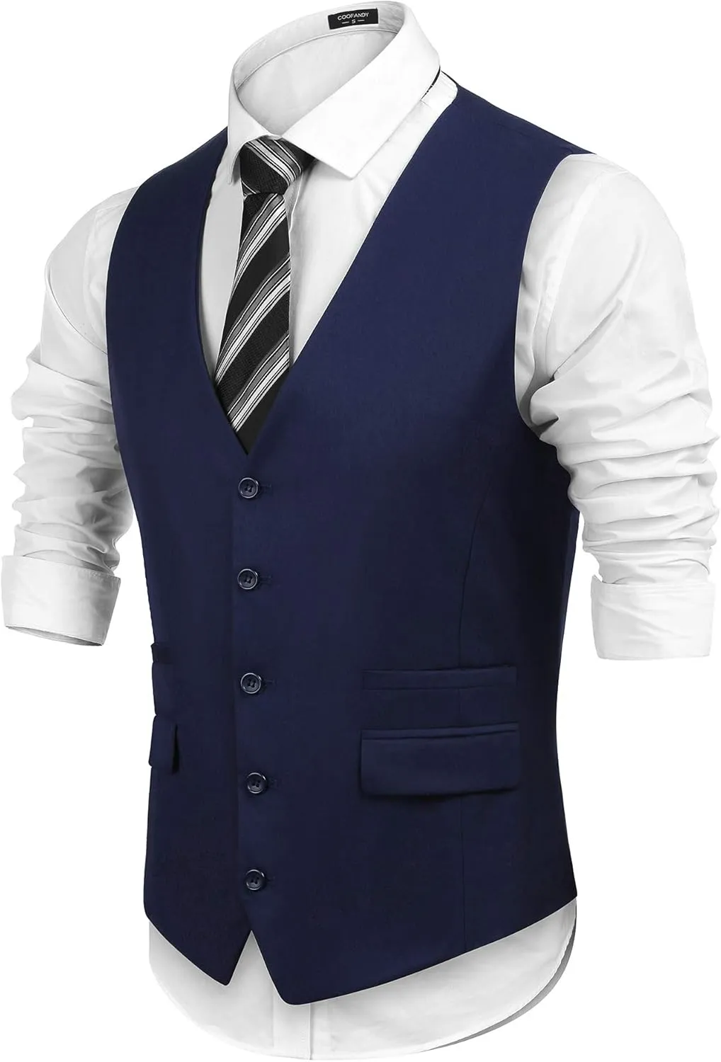 COOFANDY Mens Suit Vest Formal Dress Vest Slim Fit Buesiness Wedding Waistcoat