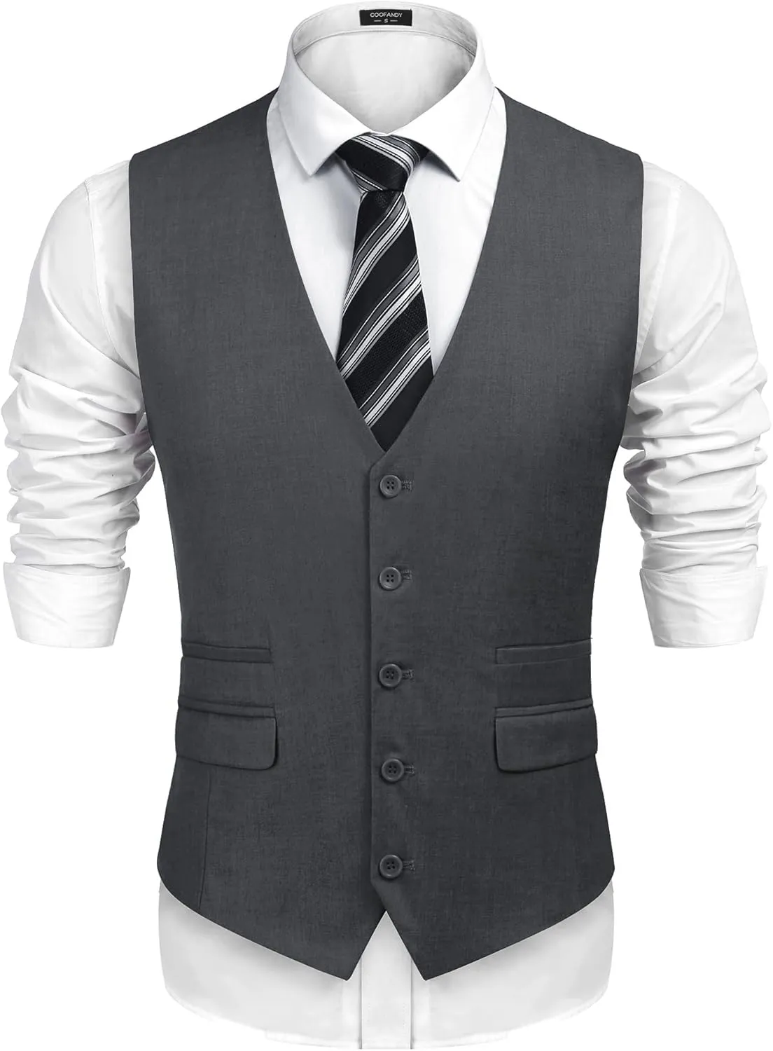 COOFANDY Mens Suit Vest Formal Dress Vest Slim Fit Buesiness Wedding Waistcoat