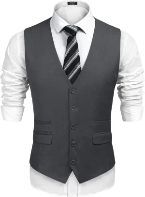 COOFANDY Mens Suit Vest Formal Dress Vest Slim Fit Buesiness Wedding Waistcoat