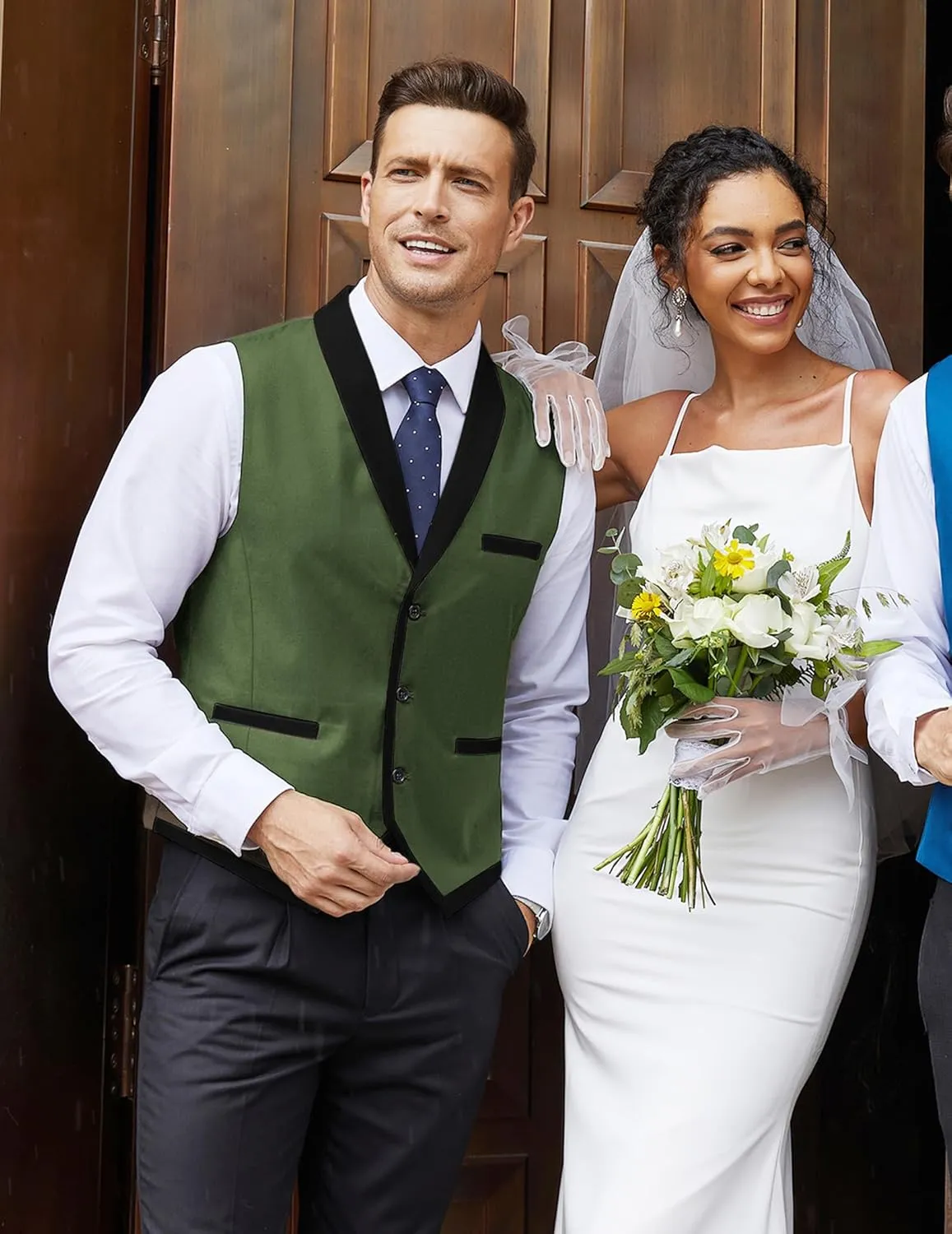 COOFANDY Men's Suit Vest Slim Fit Formal Business Dress Vest Casual Wedding Waistcoat