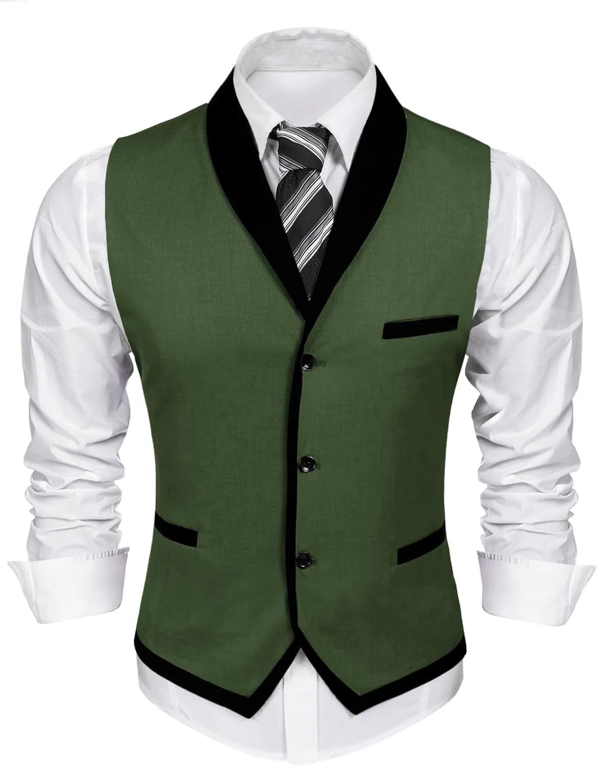 COOFANDY Men's Suit Vest Slim Fit Formal Business Dress Vest Casual Wedding Waistcoat