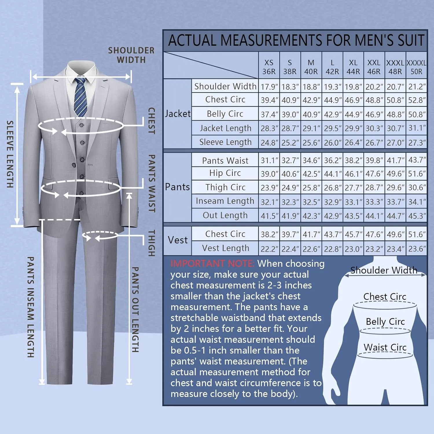 Cooper & Nelson Men's 3 Piece Slim Fit Suit Set, One Button Solid Jacket Vest Pants with Tie