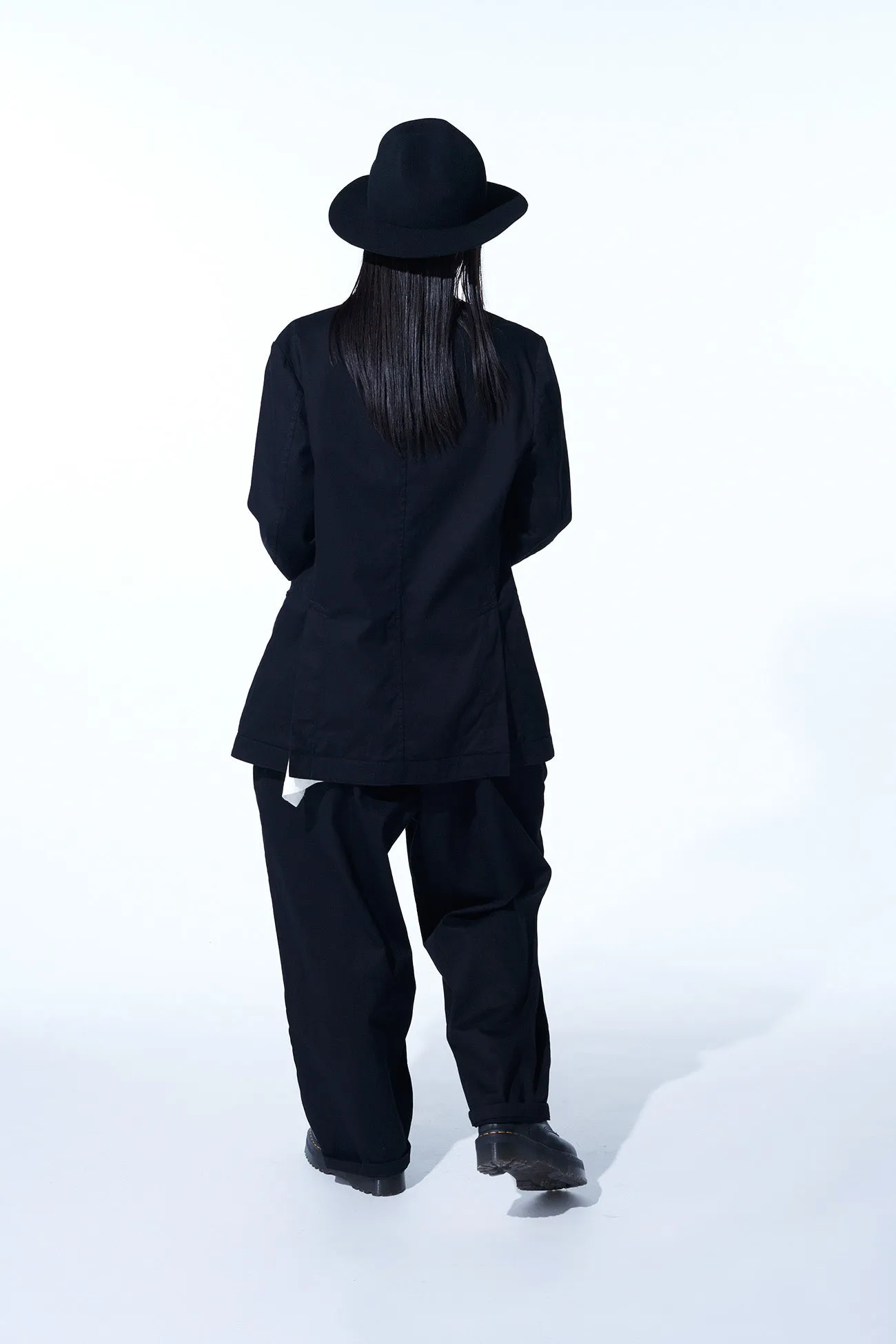 COTTON TWILL BIKERS-STYLE ZIPPERED JACKET