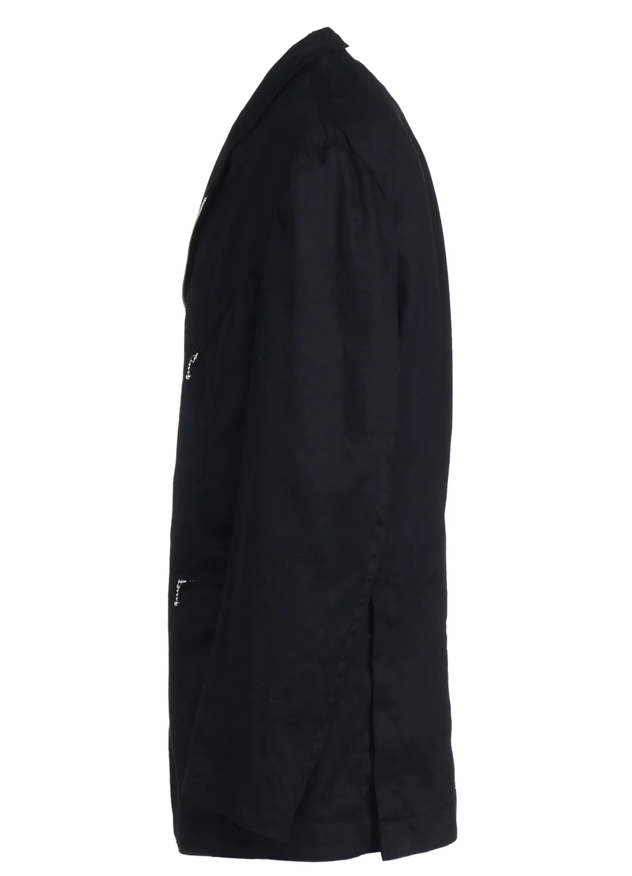 COTTON TWILL BIKERS-STYLE ZIPPERED JACKET