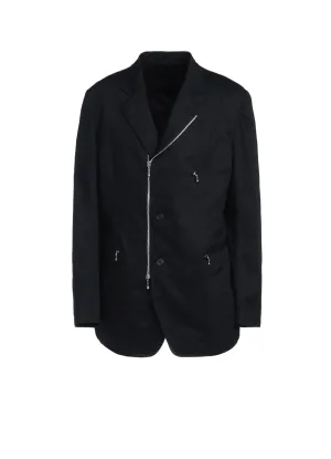 COTTON TWILL BIKERS-STYLE ZIPPERED JACKET