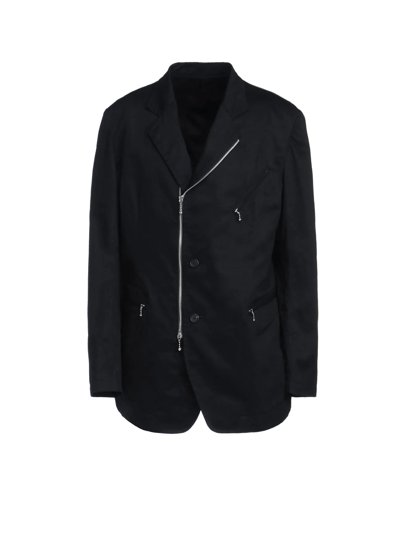 COTTON TWILL BIKERS-STYLE ZIPPERED JACKET