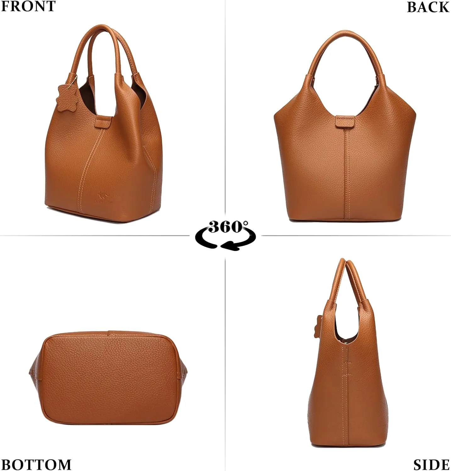 Designer Real Genuine Leather Bucket Handbag For Women Crossbody Bags With Shoulder Strap For Women