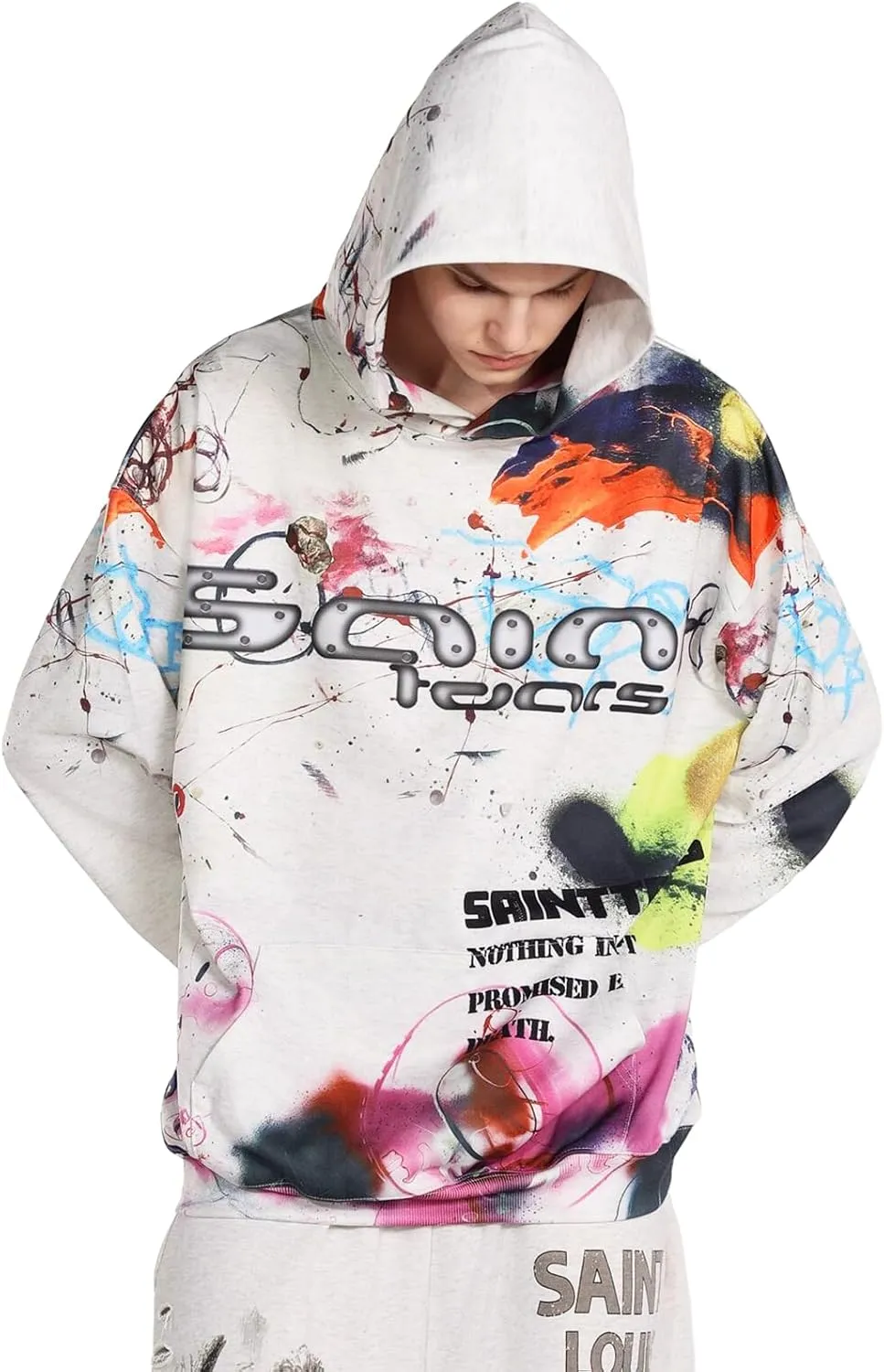 DONCARE Saint Tears Camouflage Vintage Full Patterm Print Hoodie Oversized Casual Daily Match Sweatshirts