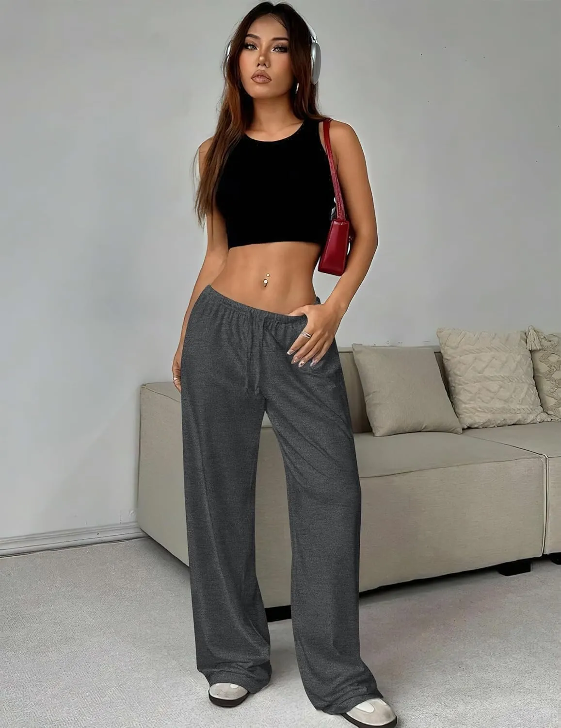 Ekouaer Women Pajama Pants Comfy Pj Bottom with Pockets Stretch Plaid Sleepwear