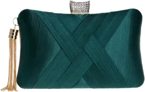 Elegant Fringe Evening Bag for Women, Luxury Glitter Clutch, Party Wedding Prom Night Dress Accessory, Handbag with Chain