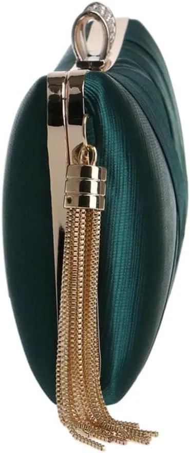 Elegant Fringe Evening Bag for Women, Luxury Glitter Clutch, Party Wedding Prom Night Dress Accessory, Handbag with Chain