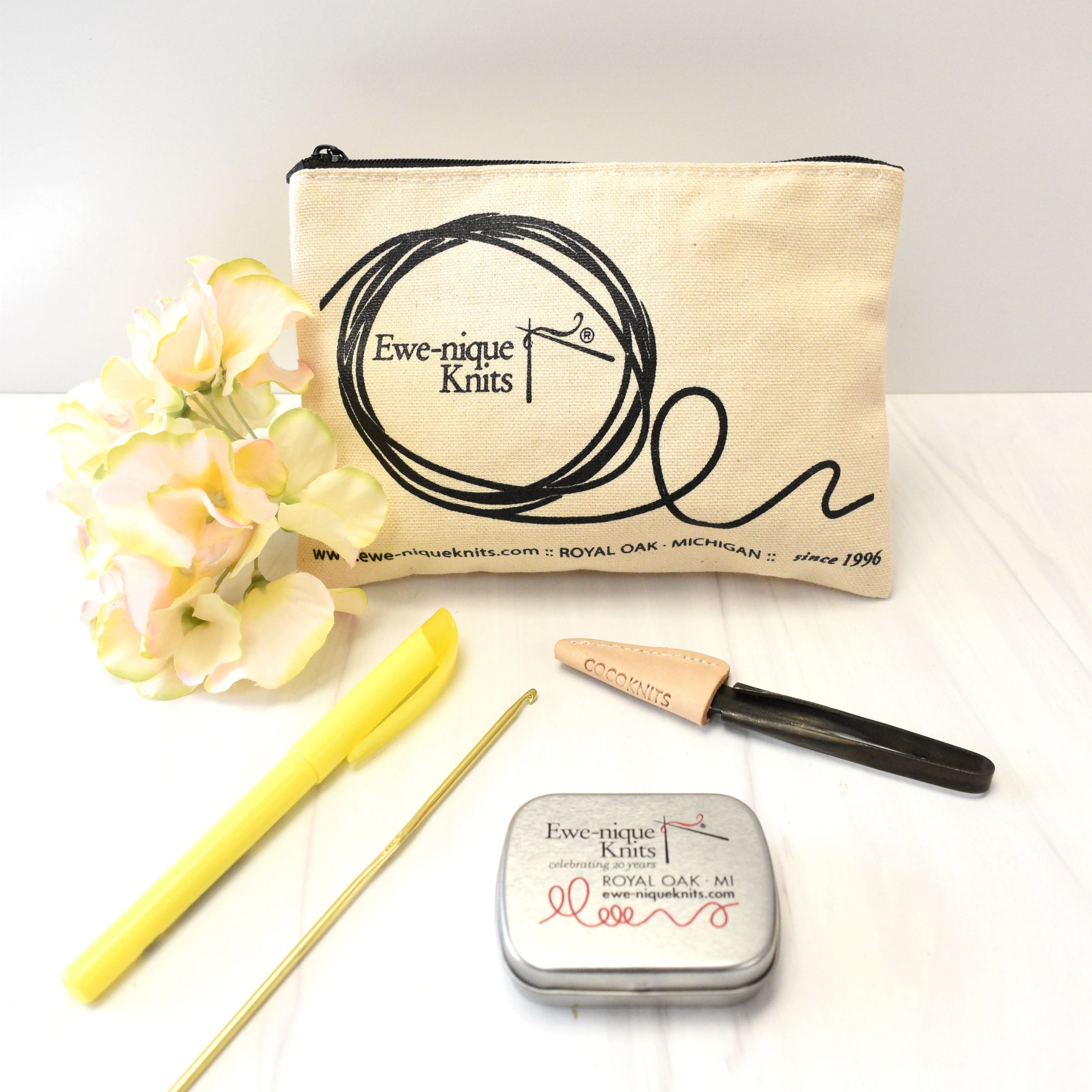 Ewe-nique Logo Zippered Notion Bag