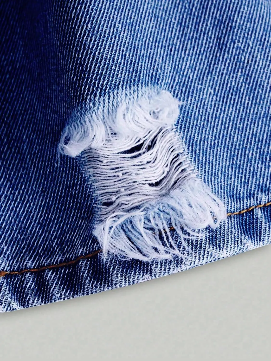 Floerns Girls Elastic Waist Distressed Ripped Straight Leg Denim Jeans