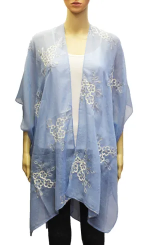 Floral Embroidered Sheer  Cover-SHW1927