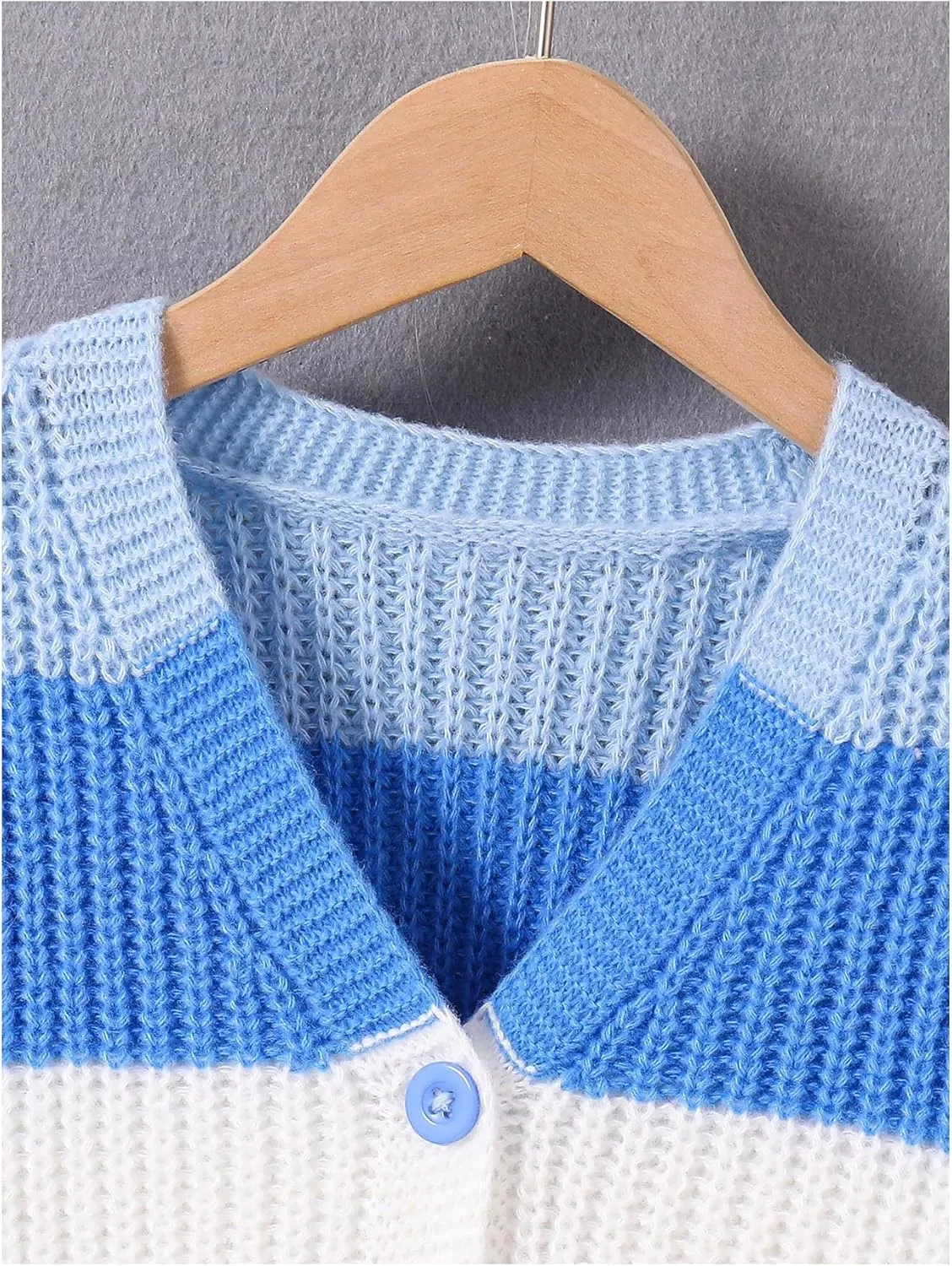 Girl's Rainbow Colorblock Button Down Sweater Drop Shoulder Long Sleeve Fall Knitted Cute Cardigan