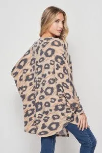 GREY/TAUPE Leopard Cardigan