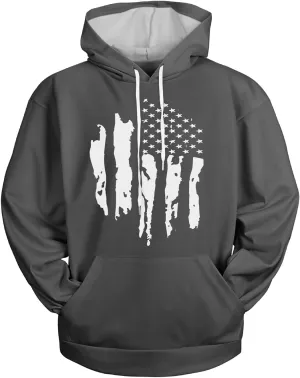 H HYFOL Graphic Hoodies for Men USA Flag American Patriotic Long Sleeve Pocket Pullover Sweatshirts