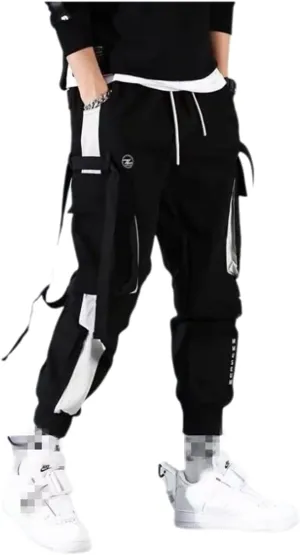 Harajuku Gothic Fashion Patchwork Black Jeans Punk Grunge Aesthetic Women Autumn Electro Pants Emo Printed Streetwear