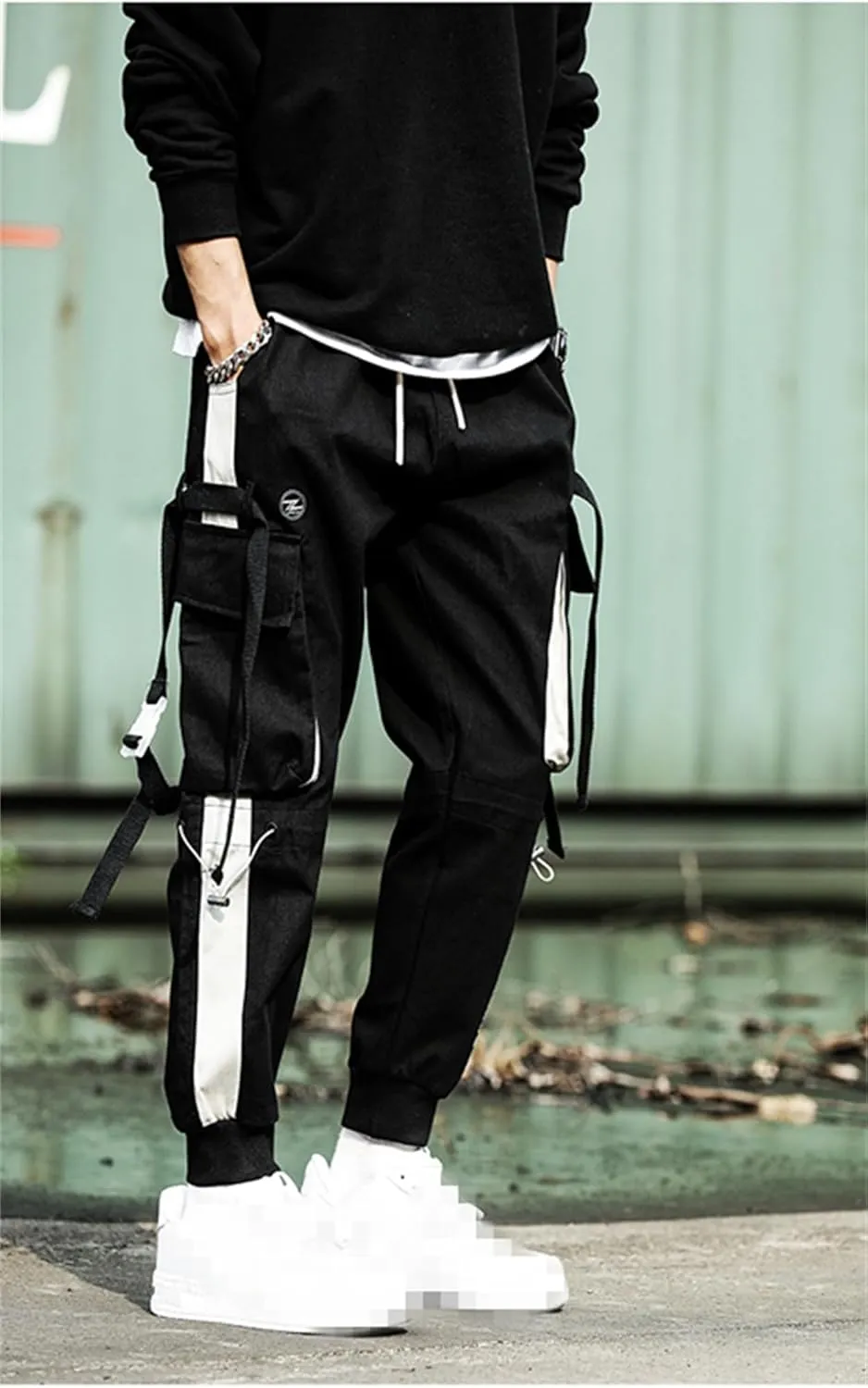 Harajuku Gothic Fashion Patchwork Black Jeans Punk Grunge Aesthetic Women Autumn Electro Pants Emo Printed Streetwear