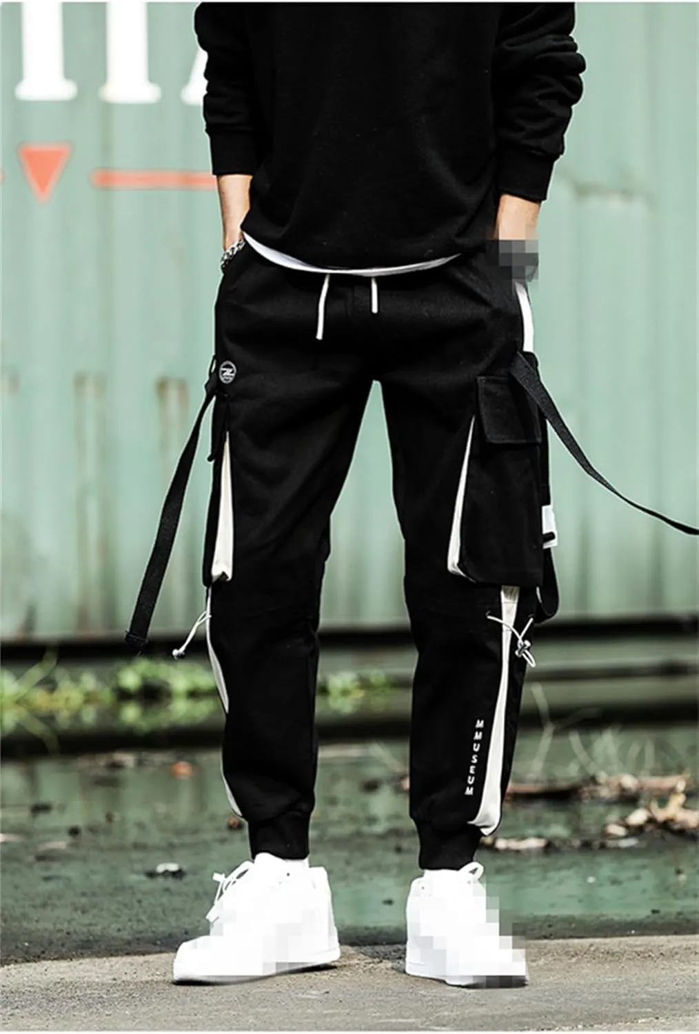 Harajuku Gothic Fashion Patchwork Black Jeans Punk Grunge Aesthetic Women Autumn Electro Pants Emo Printed Streetwear