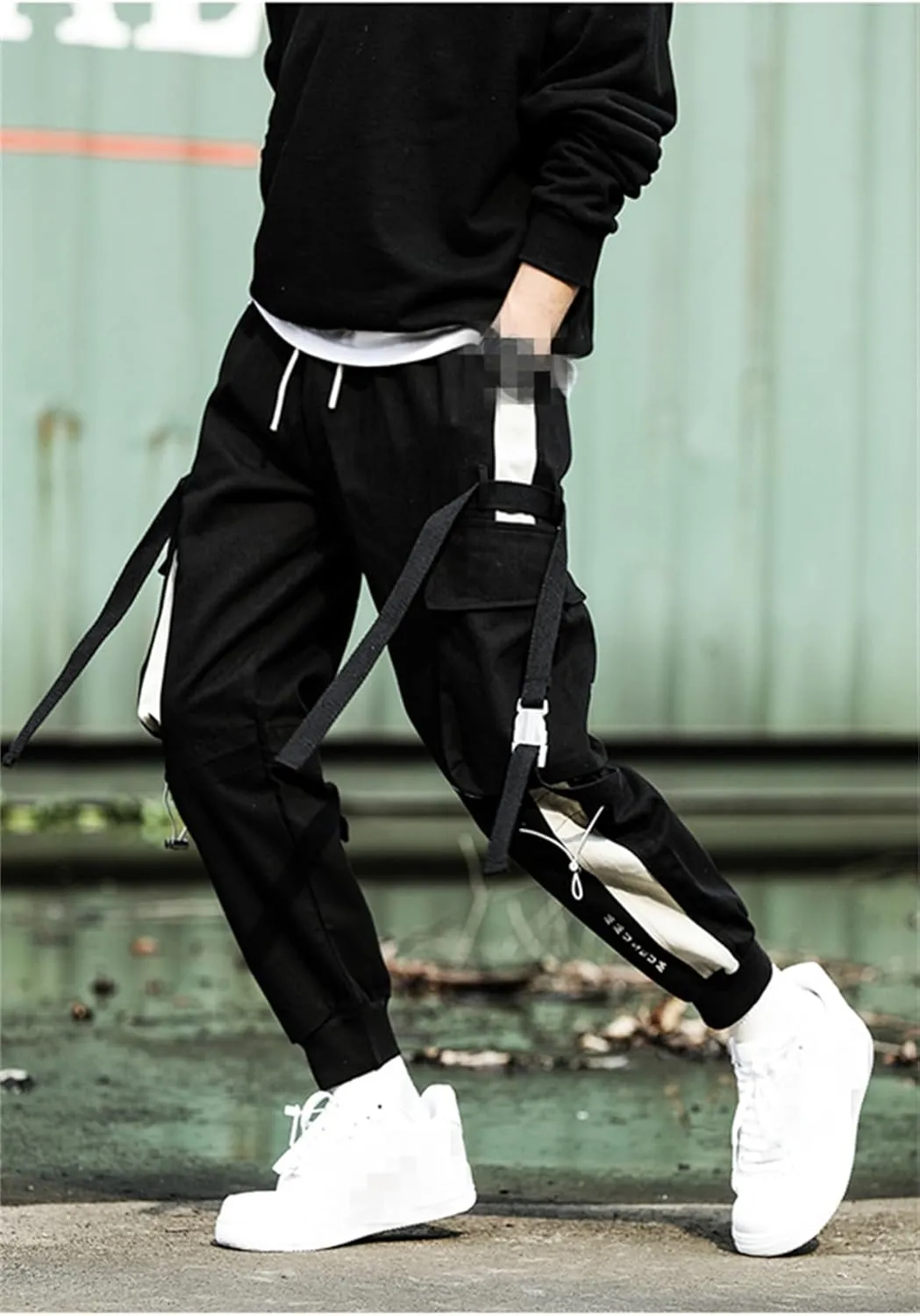 Harajuku Gothic Fashion Patchwork Black Jeans Punk Grunge Aesthetic Women Autumn Electro Pants Emo Printed Streetwear