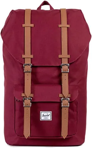 Herschel Little America Laptop Backpack, Windsor Wine/Tan Synthetic Leather, Classic 25.0L