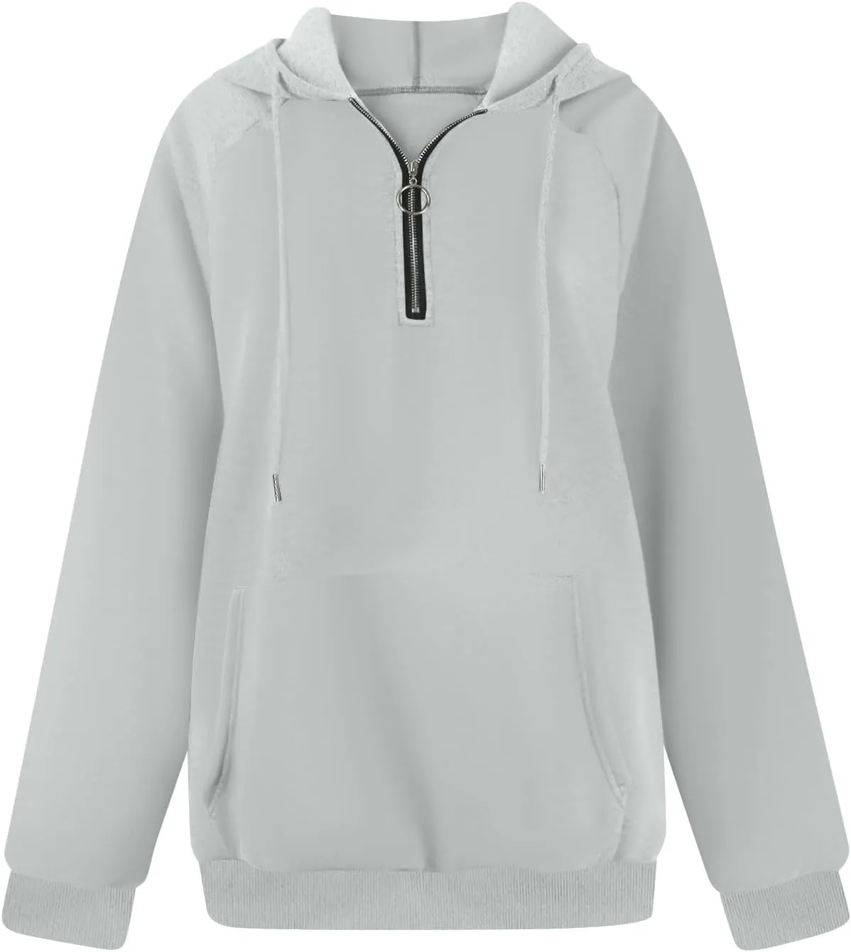 Hoodies for Women Long Sleeve Fleece Hooded Sweatshirt Half Zip Loose Fit Pullover with Pockets Oversized Hoodies