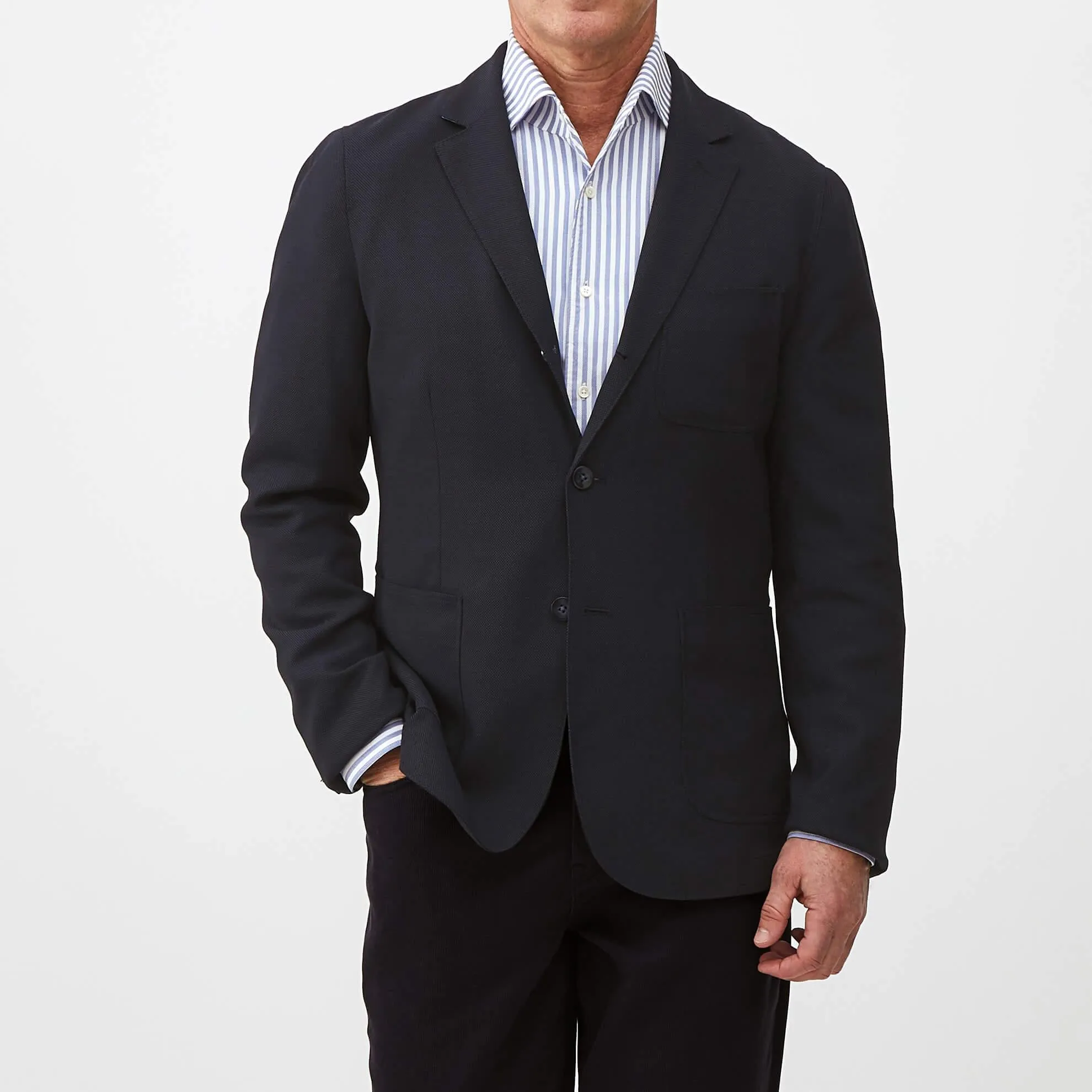 Hopsack Navy Blazer