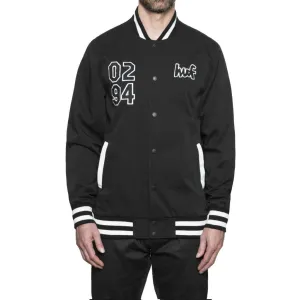 HUF X CHOCOLATE CHUNK VARSITY JACKET // BLACK/WHITE