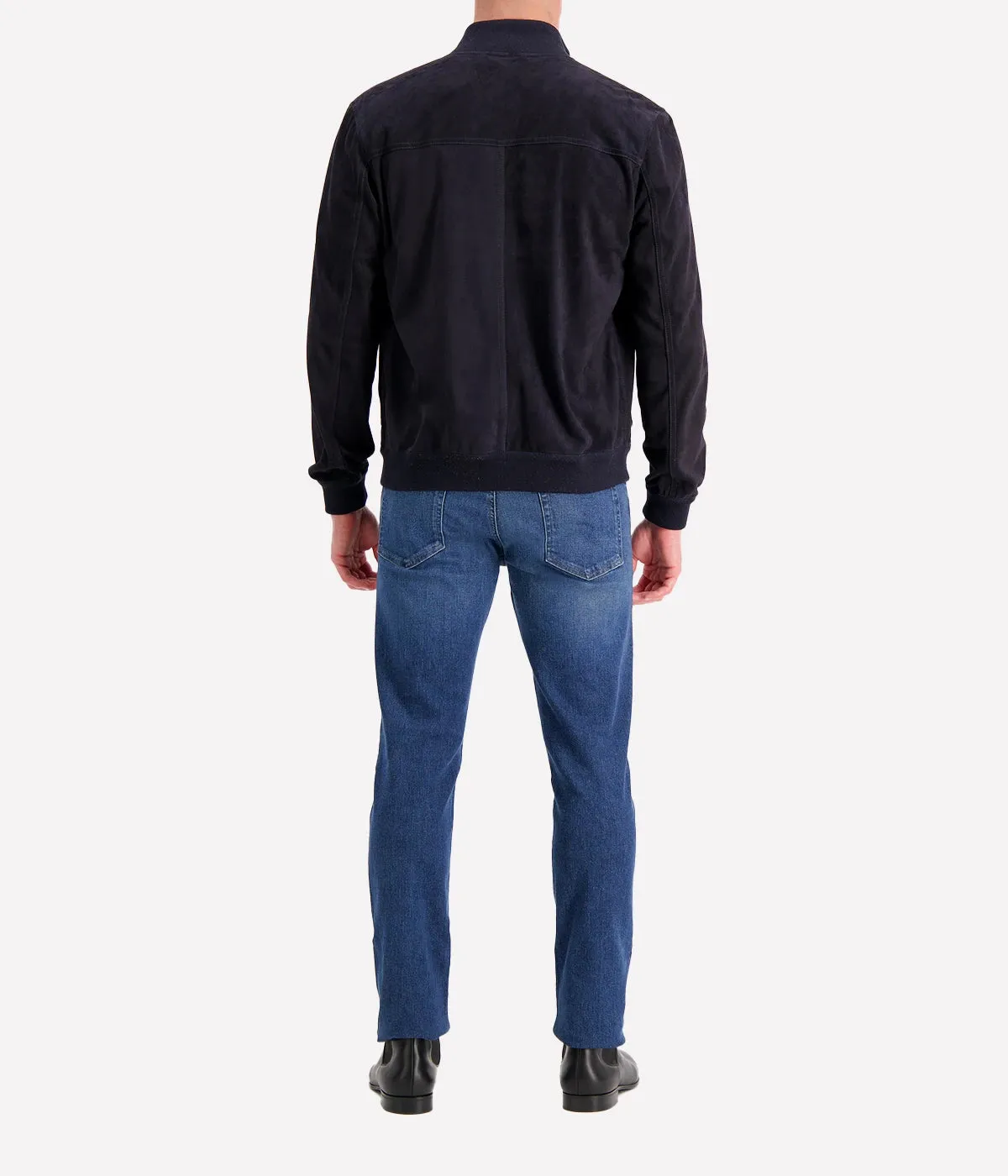 Iconic Valstarino Suede Jacket in Dark Blue