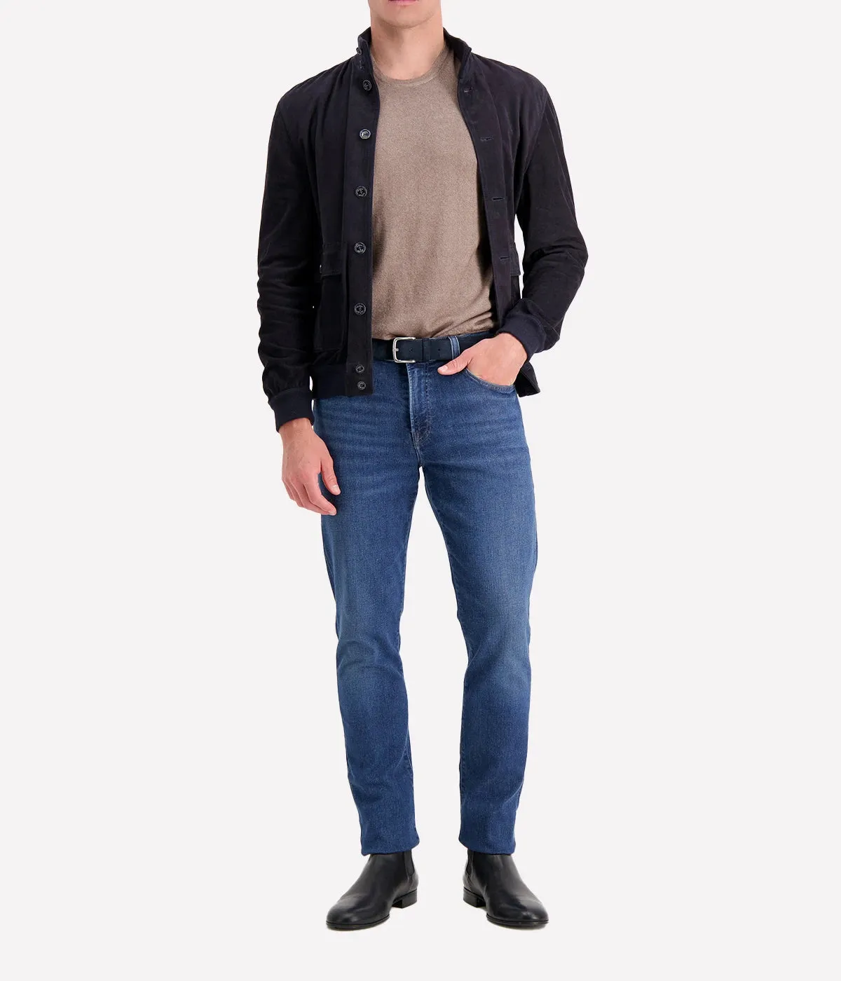 Iconic Valstarino Suede Jacket in Dark Blue