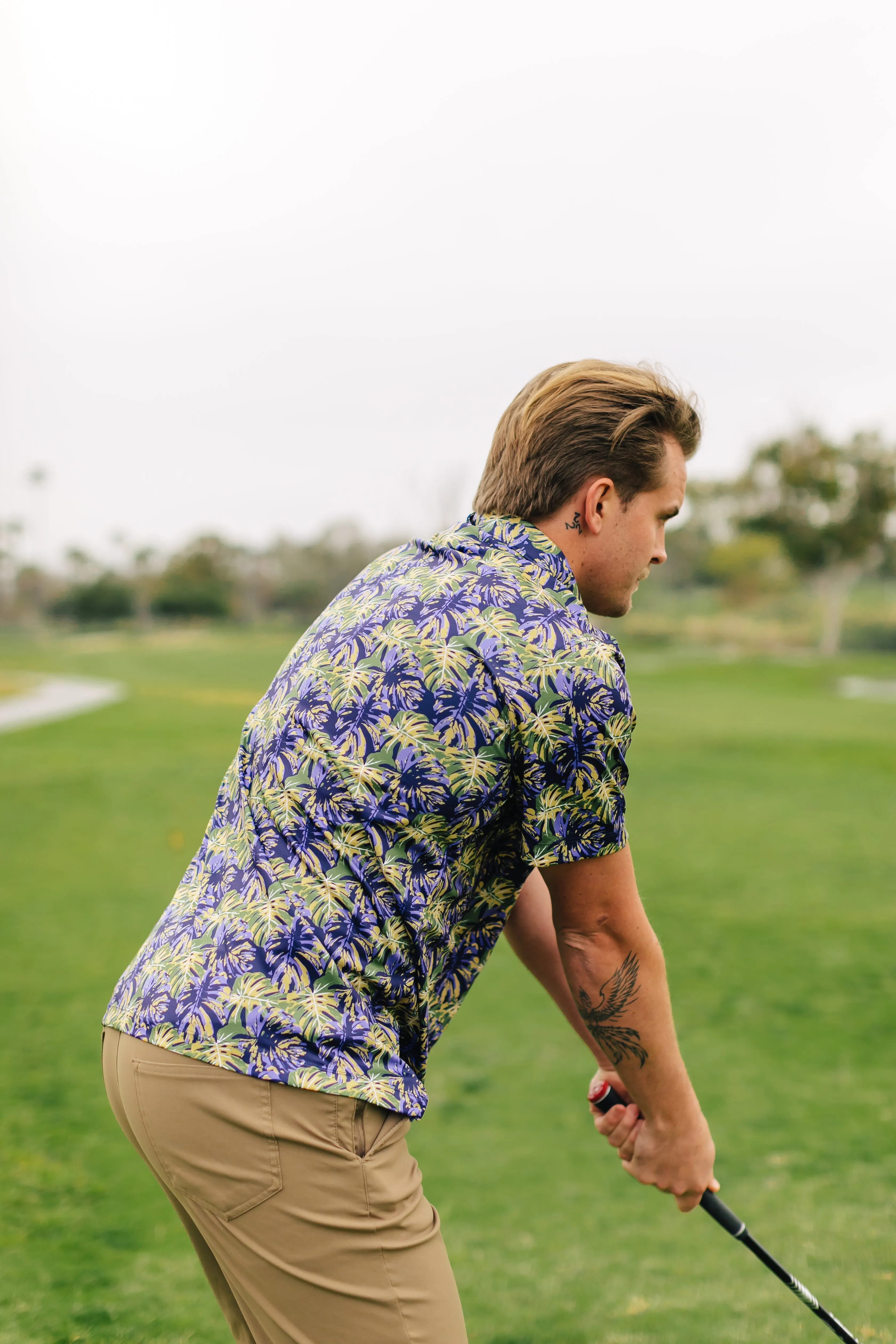 Iguazu - Moss Green Men's Golf Shirt Polo