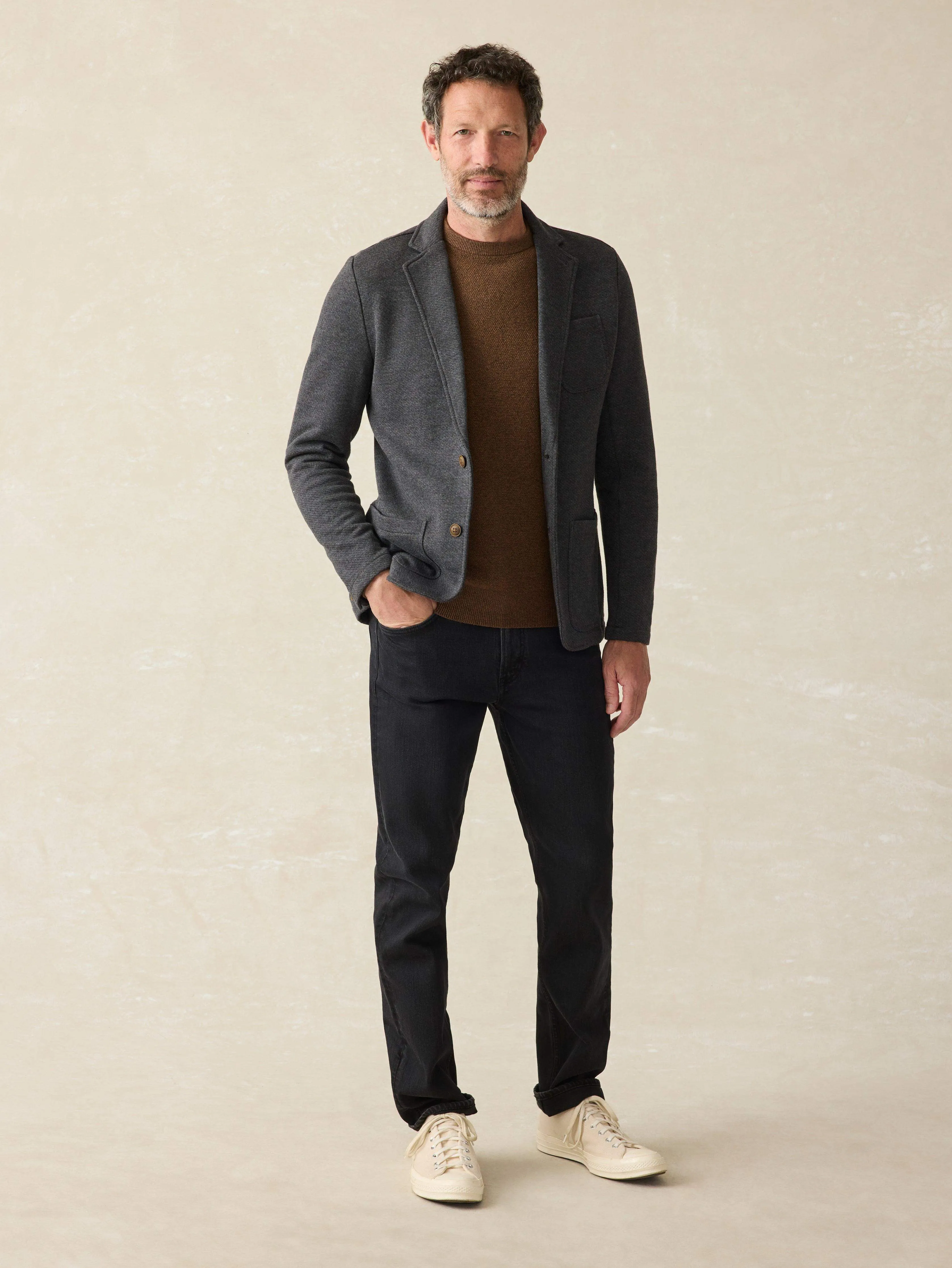 Inlet Knit Blazer (Short) - Black Sky Melange