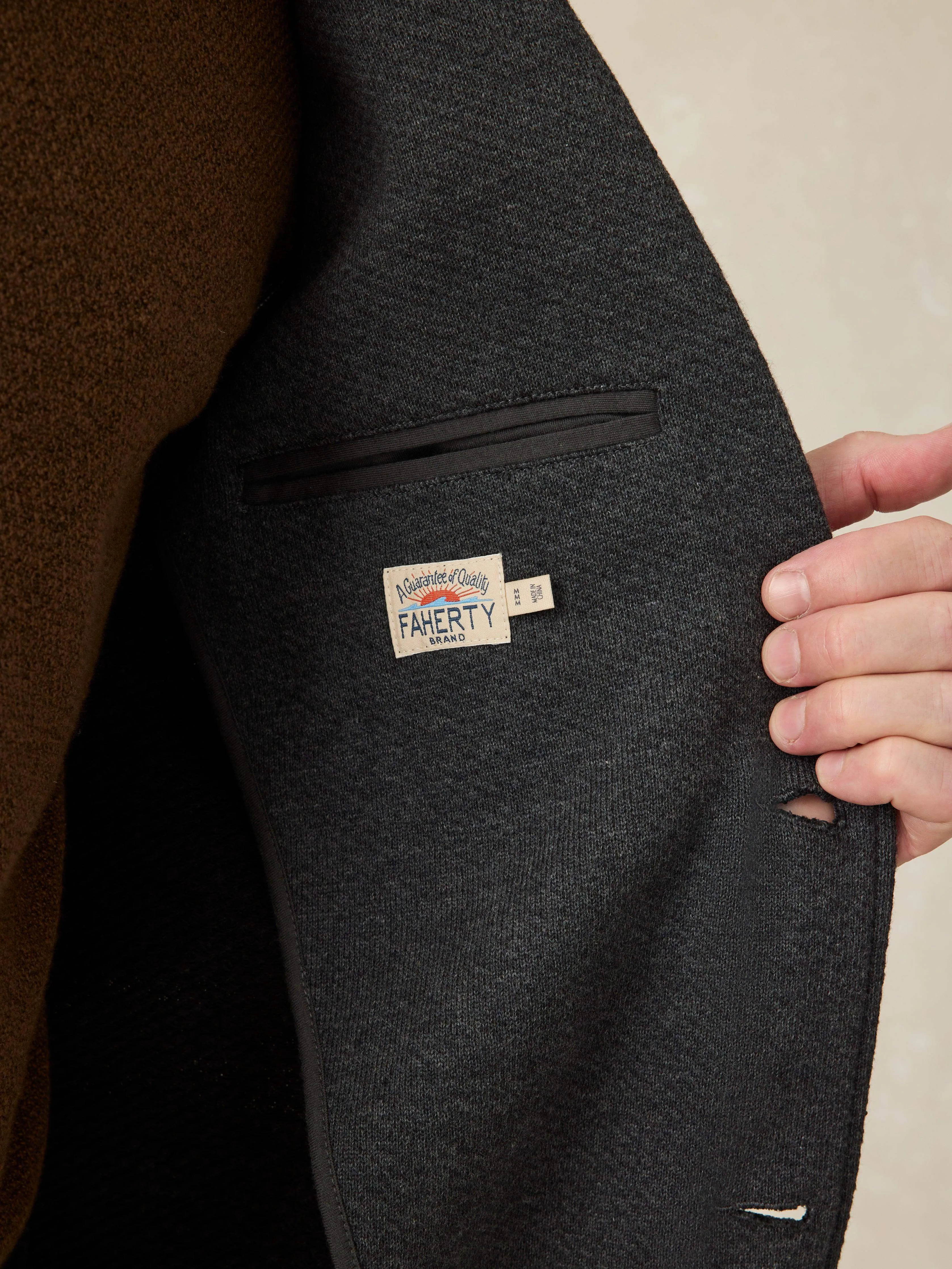Inlet Knit Blazer (Short) - Black Sky Melange