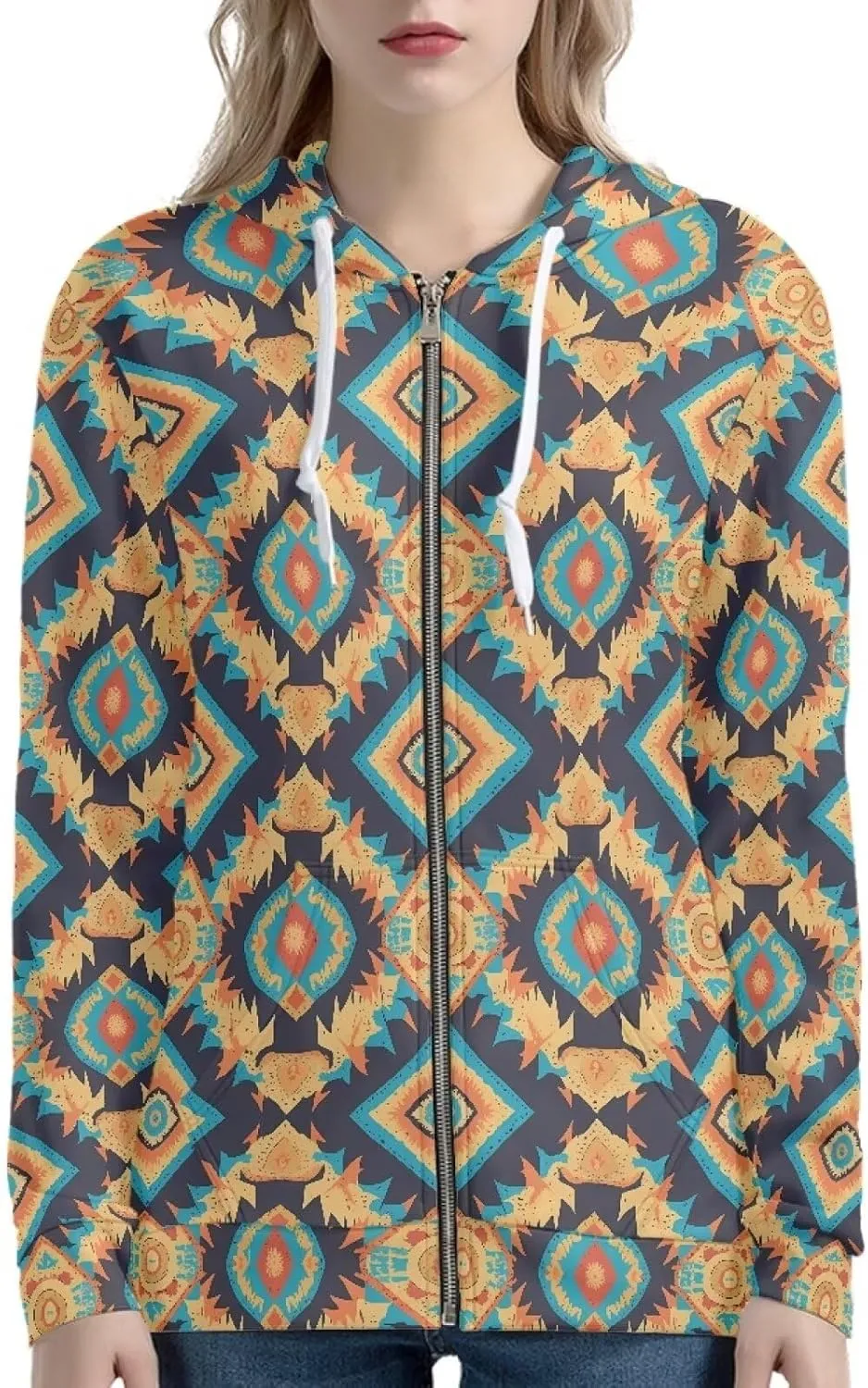 Irisjudy Sunflowers Women Hoodies for Running,Hiking,Jogging, Butterfly,Galaxy Stars Print Zip up Sport Coat with Pocket