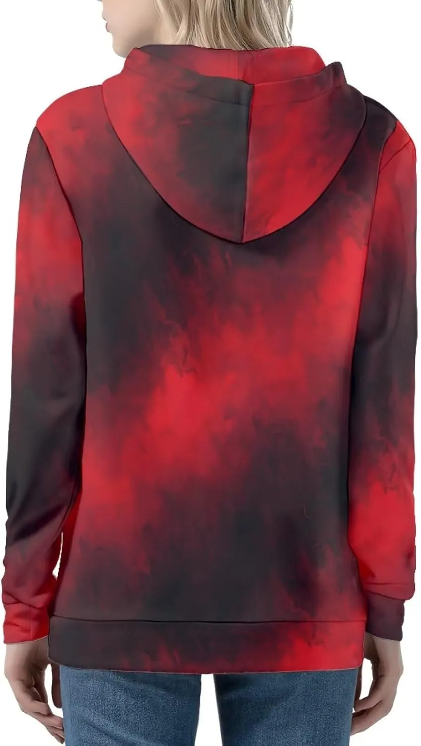 Irisjudy Women Oversized Hoodies Retro Boho Xmas Flower Hooded Jacket Island Totem Long-Sleeve Fall Outwear Sweatshirt Zip-up