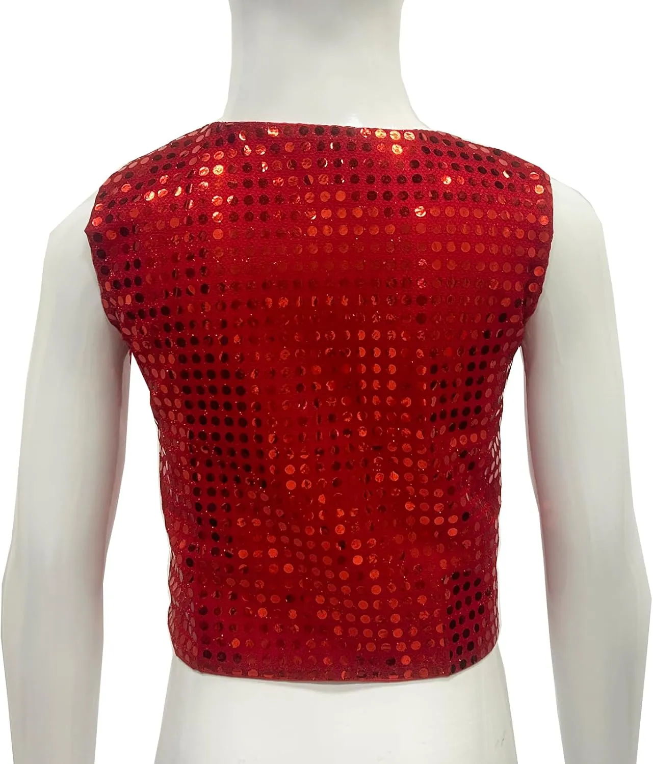 Kids Boys Girls Sequins Waistcoat Sleeveless V neckline Hip-Hop Jazz Dance Party Stage Performance Jacket Vest Costume