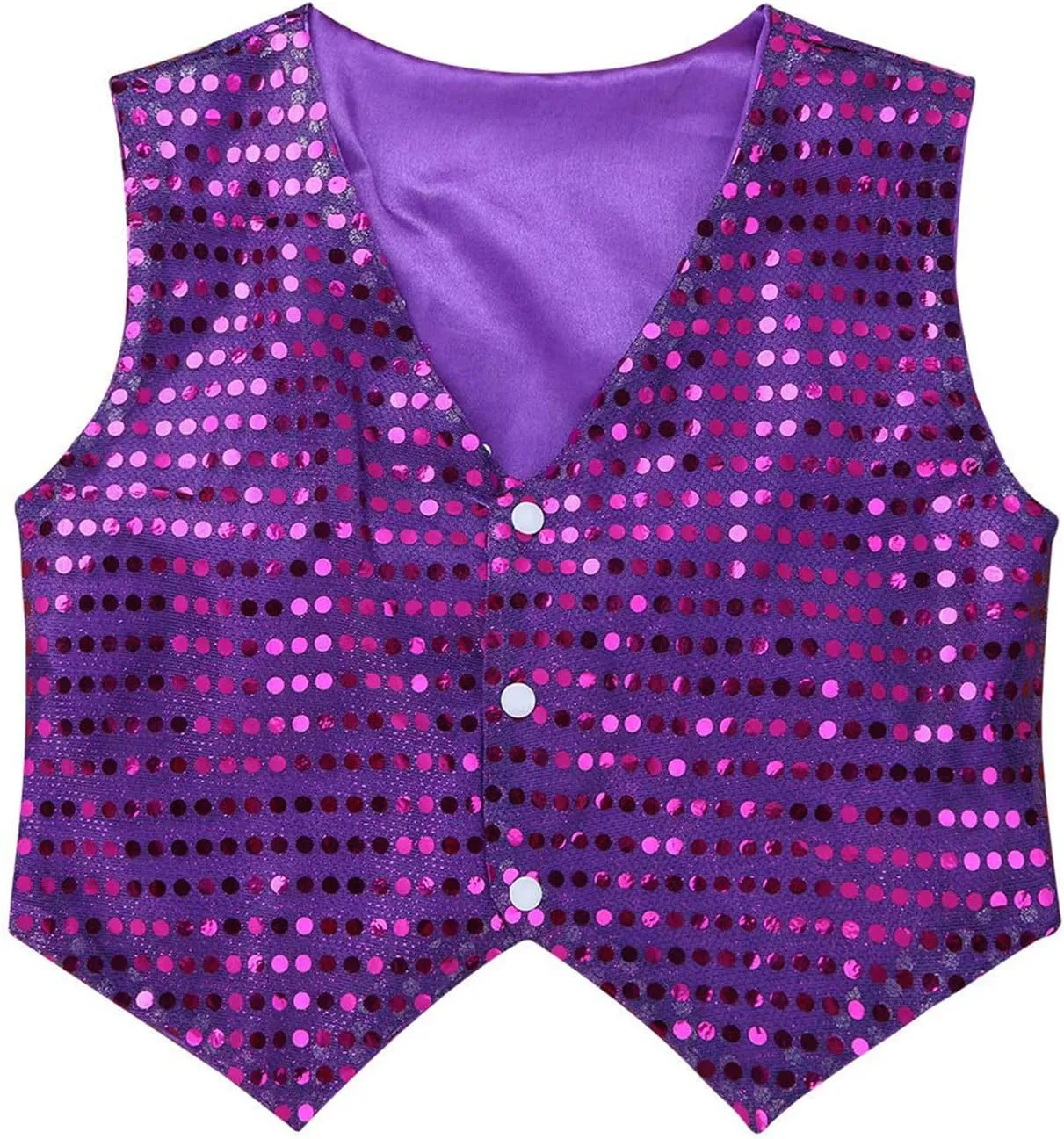 Kids Boys Girls Sequins Waistcoat Sleeveless V neckline Hip-Hop Jazz Dance Party Stage Performance Jacket Vest Costume