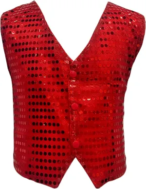 Kids Boys Girls Sequins Waistcoat Sleeveless V neckline Hip-Hop Jazz Dance Party Stage Performance Jacket Vest Costume