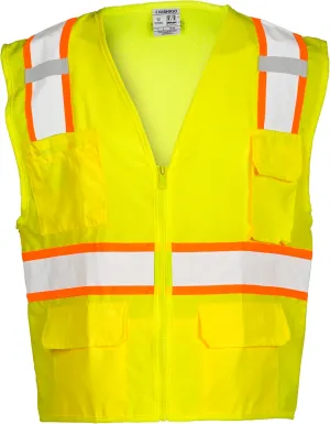 Kishigo Men's High Visibility Reflective Solid Front with Mesh Back Vest