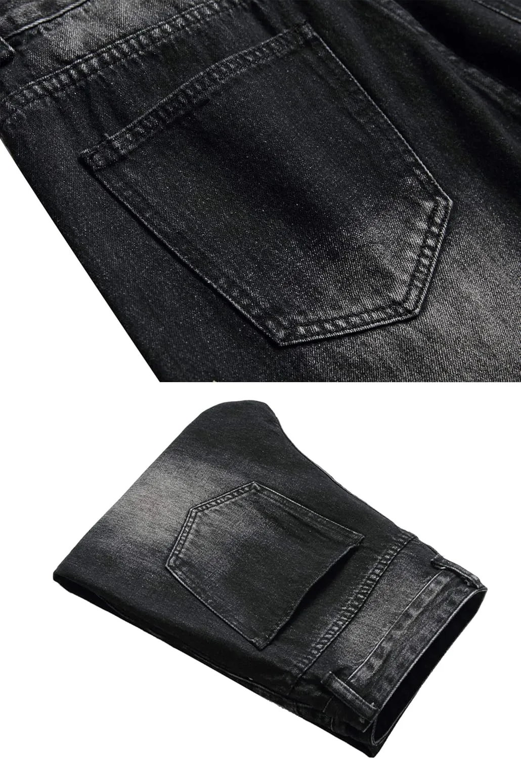 LAMKUKU Men's Ripped Jeans Slim Fit Casual Distressed Denim Pants
