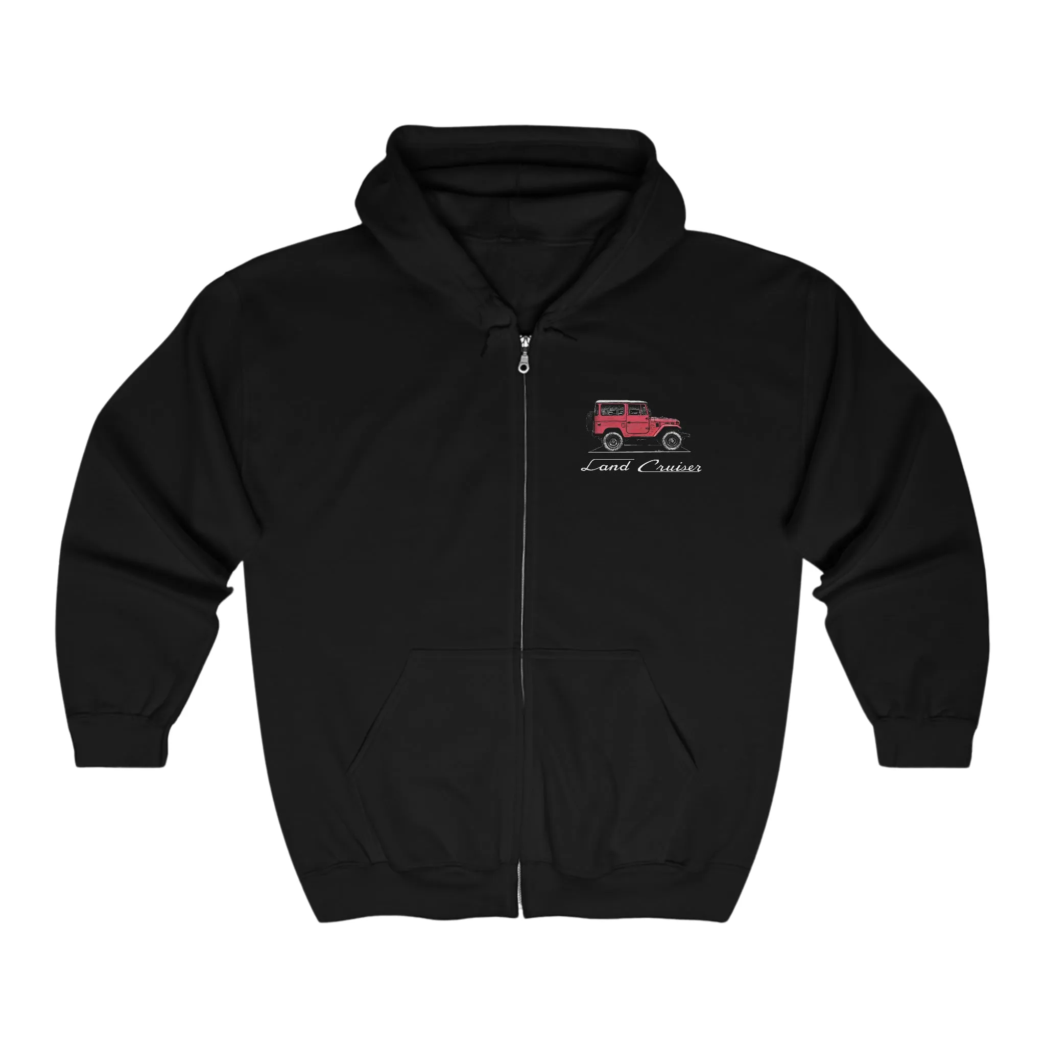 Land Cruiser FJ40 Unisex Full Zip Hooded Sweatshirt - Reefmonkey Artist Jesse Clark