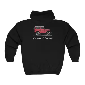 Land Cruiser FJ40 Unisex Full Zip Hooded Sweatshirt - Reefmonkey Artist Jesse Clark