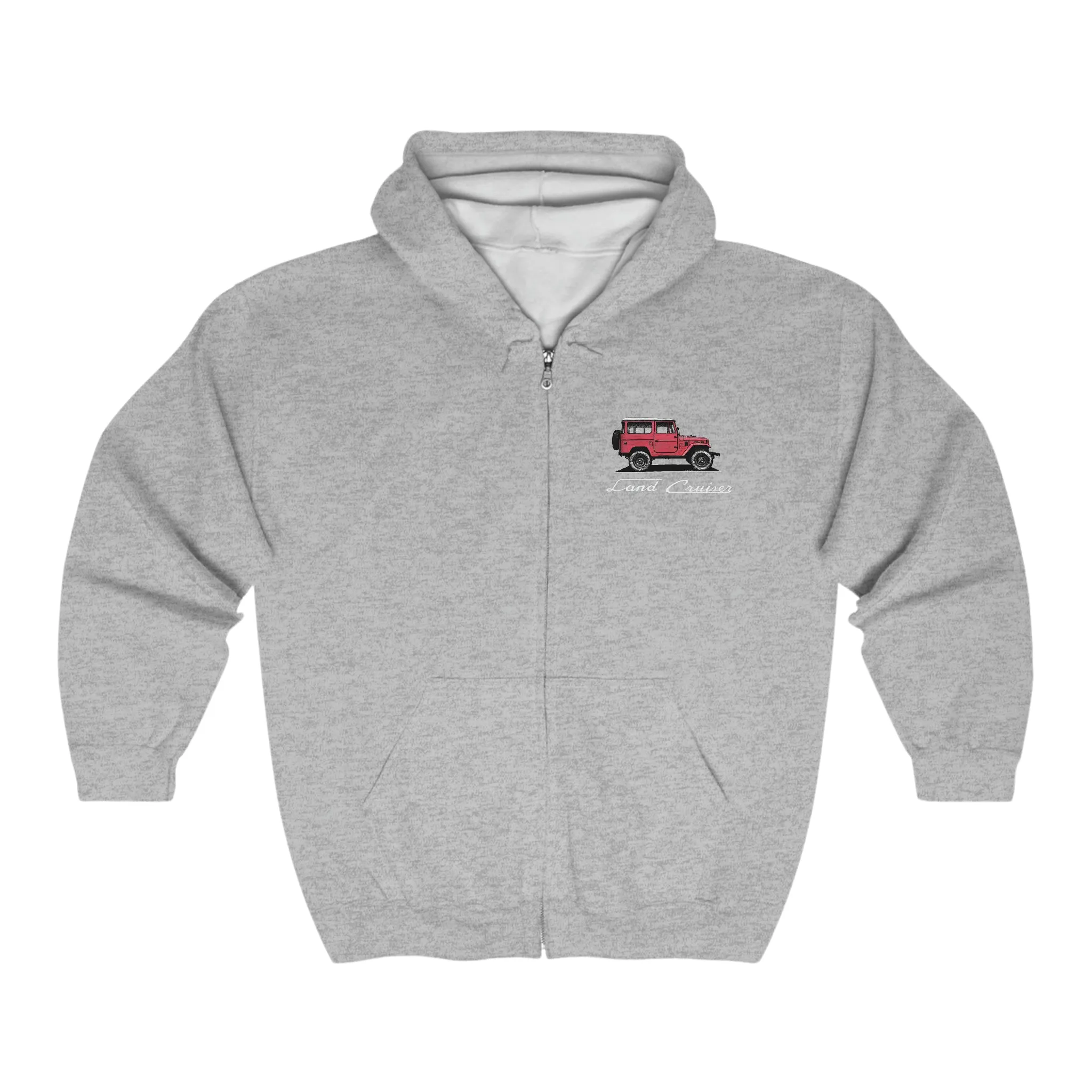 Land Cruiser FJ40 Unisex Full Zip Hooded Sweatshirt - Reefmonkey Artist Jesse Clark