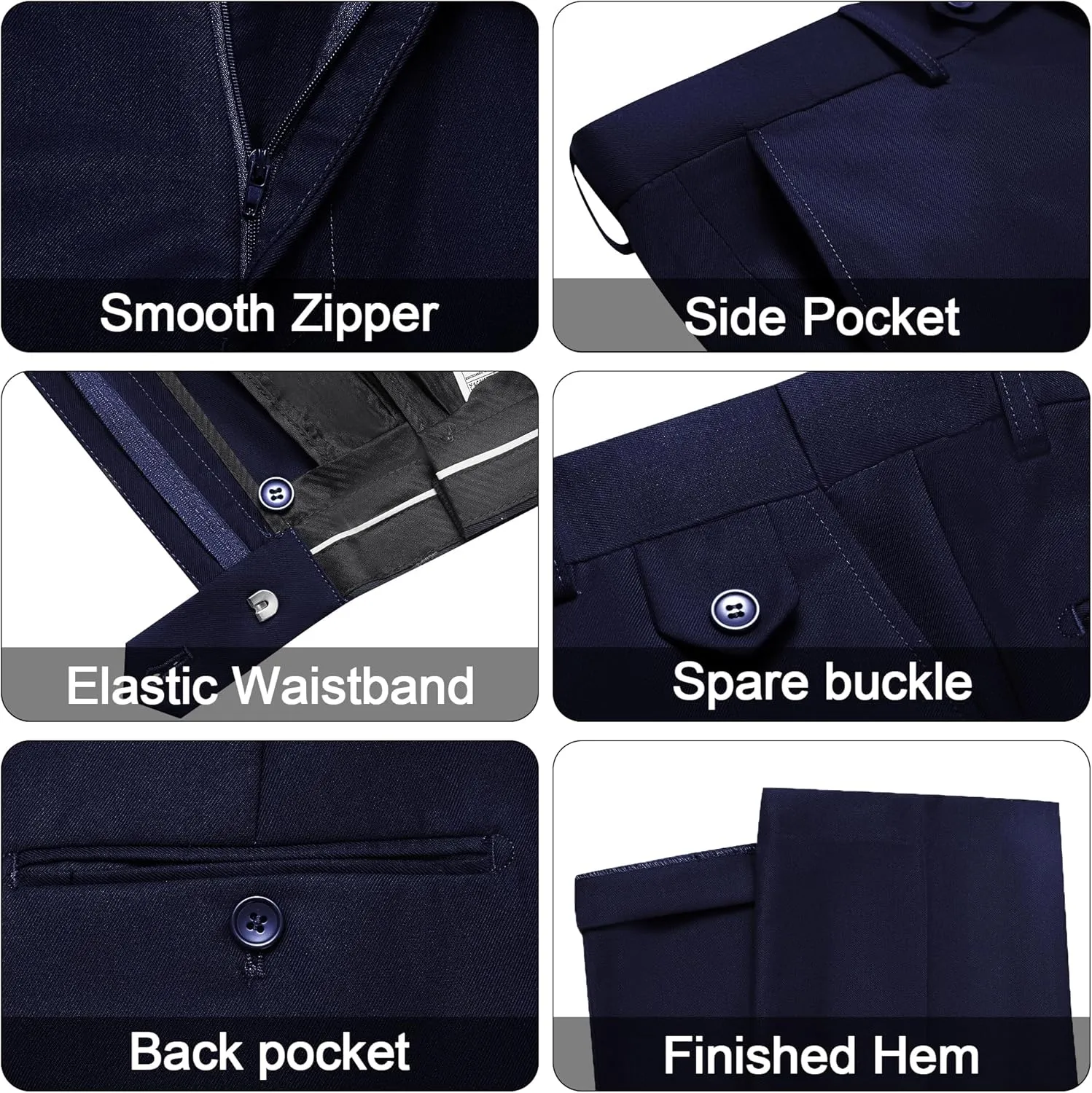 MAGE MALE Mens Tuxedo Suit Set 3 Piece Slim Fit Suits Wedding Prom Suits Patch Pockets Blazer Vest Pants Set with Bow Tie