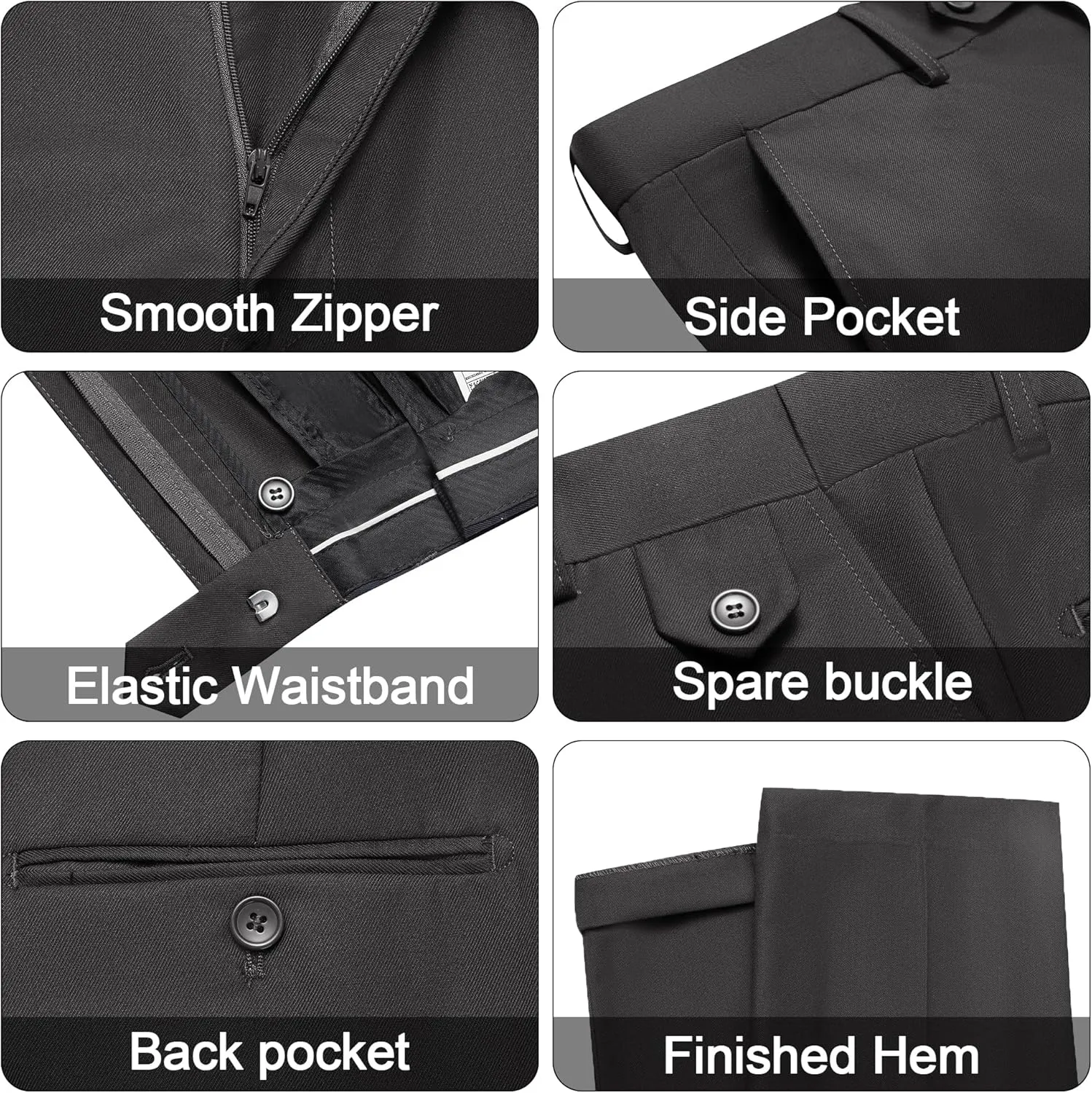 MAGE MALE Mens Tuxedo Suit Set 3 Piece Slim Fit Suits Wedding Prom Suits Patch Pockets Blazer Vest Pants Set with Bow Tie